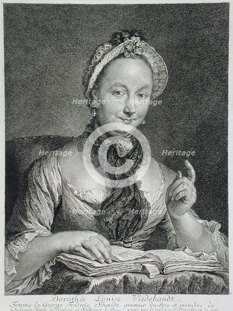 Dorothée Louise Viedebandt Schmidt, the Artist's Wife, 1761. Creator: Georg Friedrich Schmidt.
