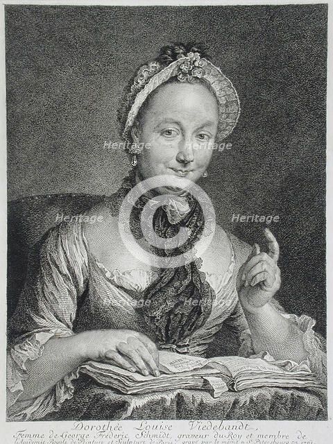 Dorothée Louise Viedebandt Schmidt, the Artist's Wife, 1761. Creator: Georg Friedrich Schmidt.