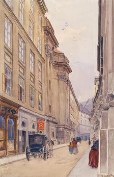 Dorotheergasse in Vienna with the old offset office, 1890. Creator: Ernst Graner