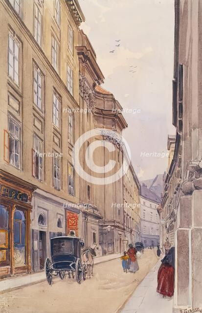 Dorotheergasse in Vienna with the old offset office, 1890. Creator: Ernst Graner.