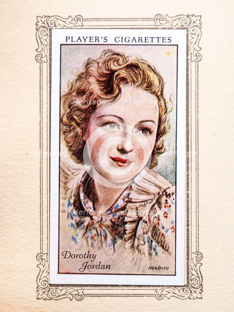 Dorothy Jordan Collectables Picture of movie stars that came with the Players cigarette packet, 1934 Creator: Unknown.