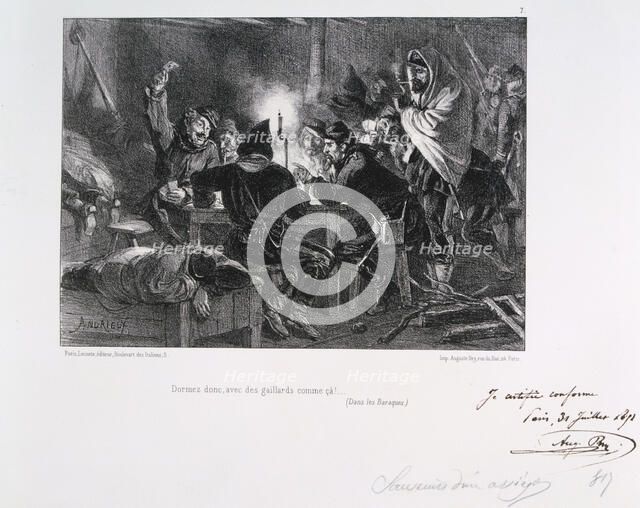 'Dormez donc, avec des gaillards comme ca!', Siege of Paris, 1870-1871 (1871). Artist: Auguste Bry
