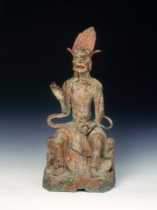 Dated gilt bronze door guardian figure, Wanli period, Ming dynasty, 1614