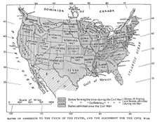 Dates of admission to the Union of the States, and the alignment for the civil war, 1933