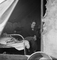Daughter of migrant Tennessee coal miner, living in the American River Camp..., CA, 1936. Creator: Dorothea Lange