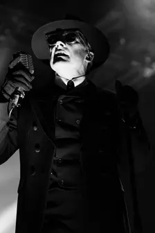Dave Vanian, The Damned live at Alexandra Palace, London, Apr 2023. Creator: Annapaola Marchesani