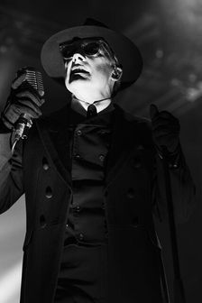 Dave Vanian, The Damned live at Alexandra Palace, London, Apr 2023. Creator: Annapaola Marchesani