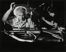 Dave Brubeck in concert at Kelsey Kerridge Sports Hall, Cambridge, 25 May 1978. Dan Brubeck is on dr Creator: Denis Williams