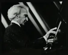 Dave Brubeck performing with his quartet at the Forum Theatre, Hatfield, Hertfordshire, 1983. Creator: Denis Williams