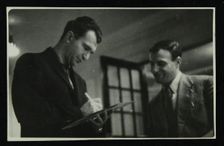 Dave Brubeck signing an autograph, c1950s. Creator: Denis Williams