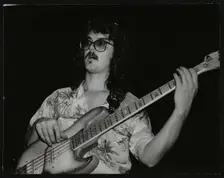 Dave Carpenter, bass guitarist with Buddy Rich's band, at the Royal Festival Hall, London, 1985. Creator: Denis Williams