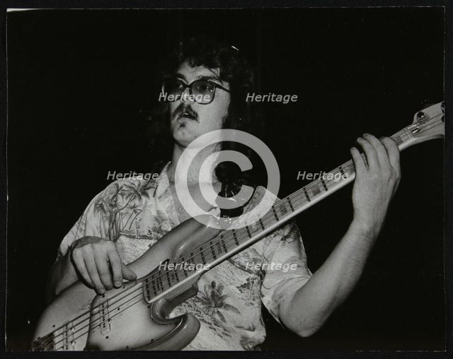 Dave Carpenter, bass guitarist with Buddy Rich's band, at the Royal Festival Hall, London, 1985. Creator: Denis Williams.