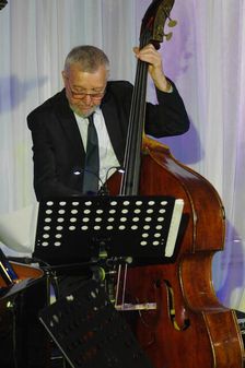 Dave Green, Anais Reno Quartet, Watermill Jazz Club, Dorking, Surrey, July 2024. Creator: Brian O'Connor