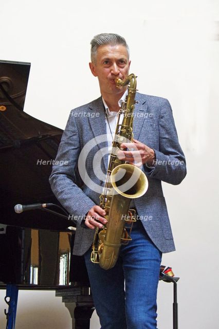 Dave O’Higgins, Darius Brubeck Quartet, NJA Fundraiser, Loughton Methodist Church, Essex, Sep 2021. Creator: Brian O'Connor.