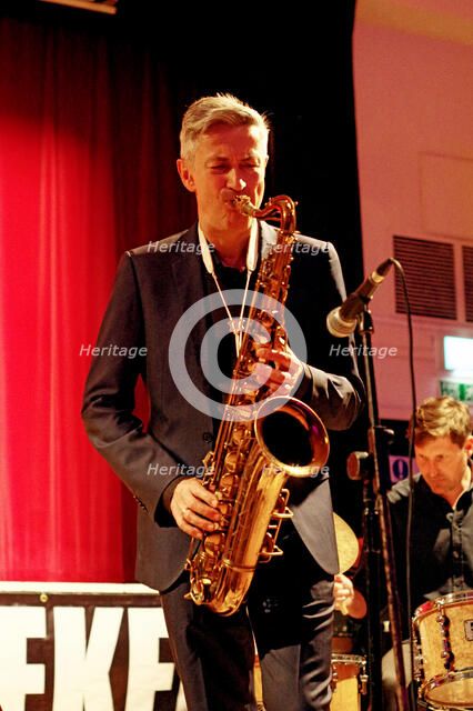 Dave O’Higgins, Darius Brubeck Quartet, Battle Jazz Festival, Battle, East Sussex, July 2023. Creator: Brian O'Connor.