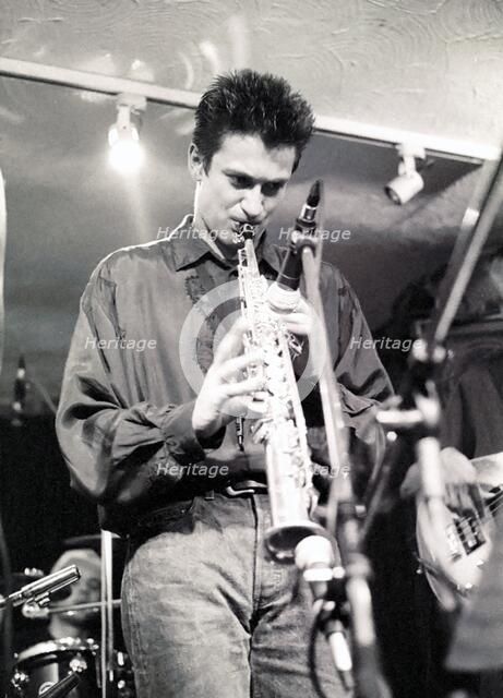 Dave O'Higgins, saxophonist, Tenor Clef, London, 1991.  Artist: Brian O'Connor.