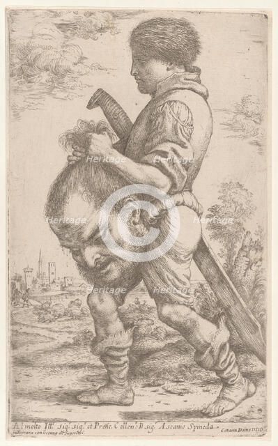 David carrying the head of Goliath, which he holds by the hair, 1620-30. Creator: Giuseppe Caletti.