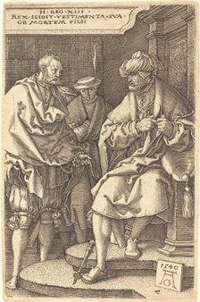 David Casting Off His Robes at the News of the Death of His Son, 1540. Creator: Heinrich Aldegrever