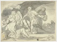 David Cutting Off Skirt of Saul's Robe, n.d. Creator: Unknown