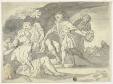 David Cutting Off Skirt of Saul's Robe, n.d. Creator: Unknown