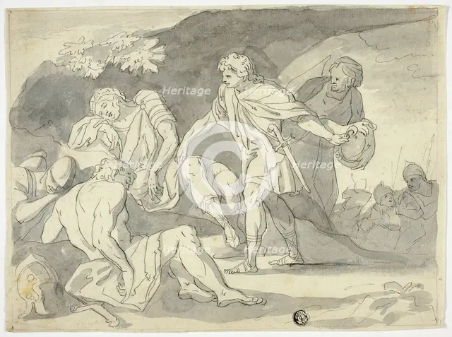 David Cutting Off Skirt of Saul's Robe, n.d. Creator: Unknown.
