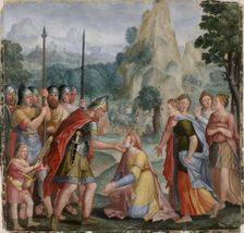 David and Abigail. From the Cycle "The Virtuous Women" (Les Femmes vertueuses), c1547. Creator: Lambert Lombard