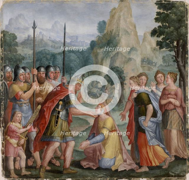 David and Abigail. From the Cycle "The Virtuous Women" (Les Femmes vertueuses), c1547. Creator: Lambert Lombard.
