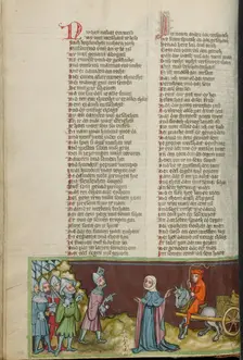 David and Abigail; Weltchronik, about 1400-1410. Creator: Unknown