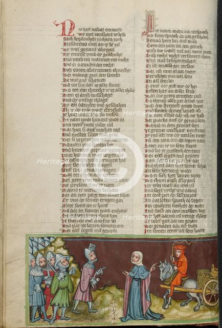 David and Abigail; Weltchronik, about 1400-1410. Creator: Unknown.