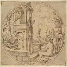 David and Bathsheba, 1540/1550. Creator: Virgil Solis