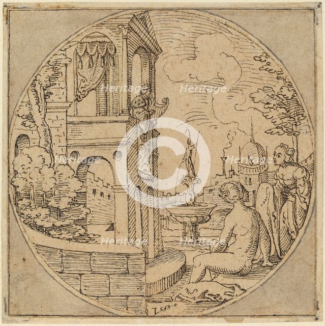 David and Bathsheba, 1540/1550. Creator: Virgil Solis.