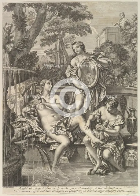 David and Bathsheba, 1680-1743. Creator: Robert van Audenaerde.