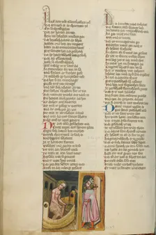 David and Bathsheba; Weltchronik, about 1400-1410. Creator: Unknown