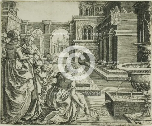 David and Bathsheba, c. 1545. Creator: Hans Brosamer.