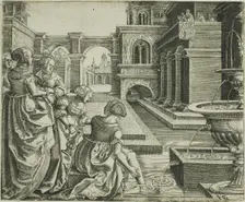 David and Bathsheba, c. 1545. Creator: Hans Brosamer