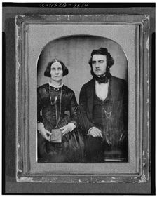 David and Ellen Bell, three-quarter length portrait, seated, between 1840 and 1850. Creator: Unknown