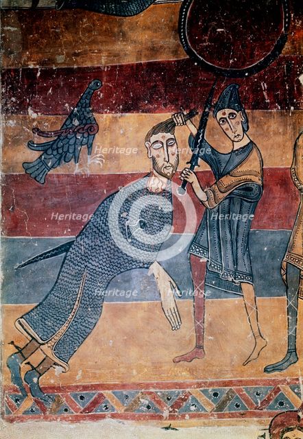 'David and Goliath', c1130. Artist: Master of the Last Judgement