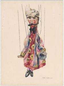 David and Goliath Marionette, c. 1937. Creator: Ruth Abrams