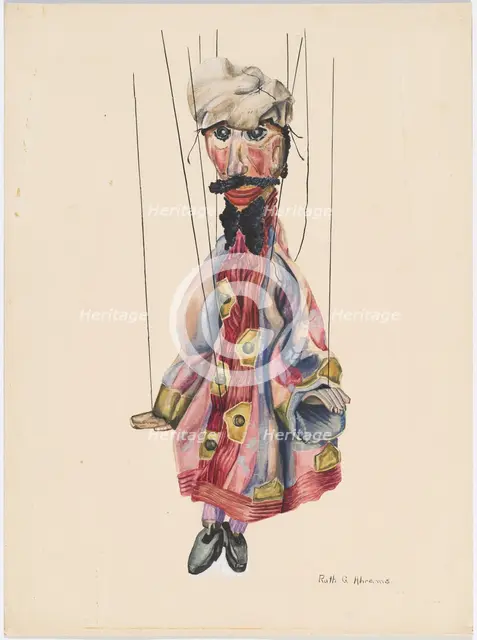 David and Goliath Marionette, c. 1937. Creator: Ruth Abrams.