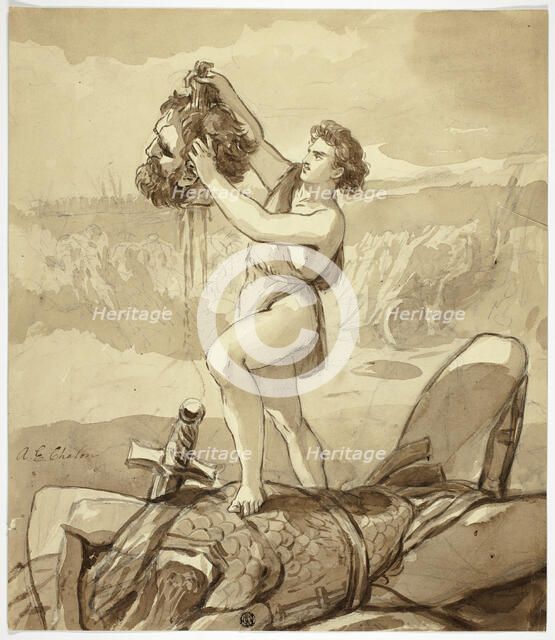 David and Goliath, n.d. Creator: Alfred Chalon.