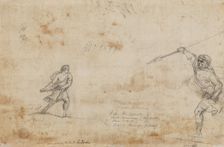David and Goliath (verso), c. 1645. Creator: Claude Lorrain (French, 1604-1682)