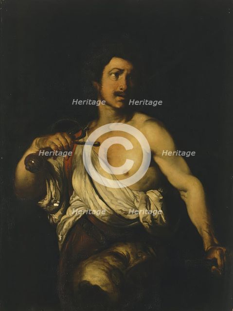 David Bearing the Head of Goliath, 1635. Creator: Bernardo Strozzi.