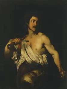 David Bearing the Head of Goliath, 1635. Creator: Bernardo Strozzi