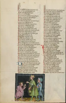 David before Saul; Weltchronik, about 1400-1410. Creator: Unknown