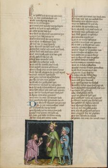 David before Saul; Weltchronik, about 1400-1410. Creator: Unknown