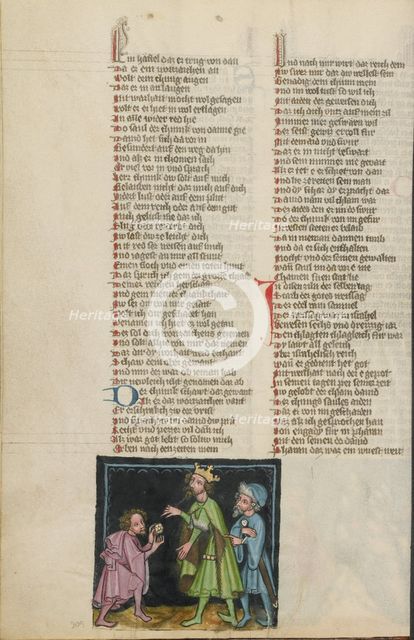 David before Saul; Weltchronik, about 1400-1410. Creator: Unknown.