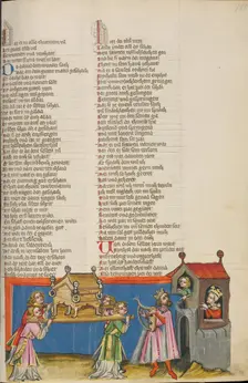 David before the Ark of the Covenant: Michal's Mockery; Weltchronik, about 1400-1410. Creator: Unknown