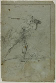 David Beheading Goliath (recto), c. 1621. Creator: Domenico Fiasella