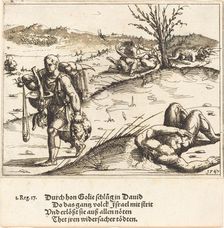 David Beheads Goliath, 1547. Creator: Augustin Hirschvogel
