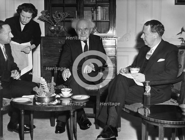 David Ben Gurion (1886-1973) with Hugh Gaitskill, 1960. Artist: Unknown